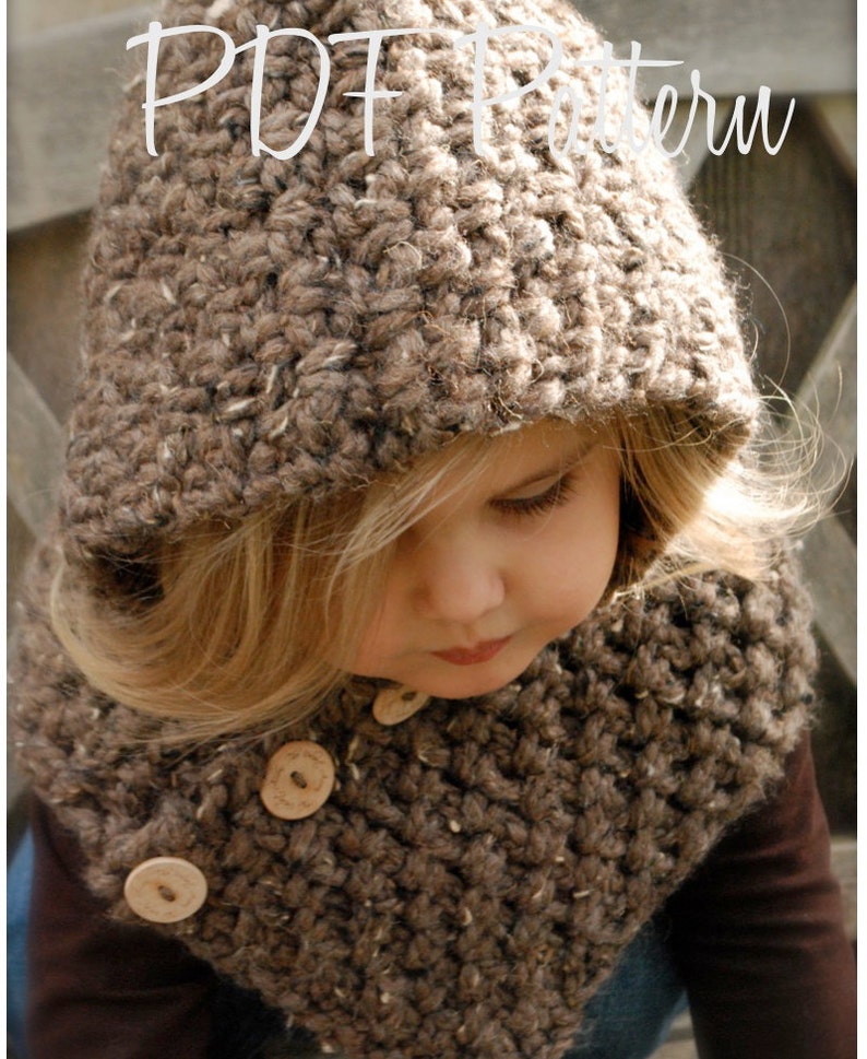 Crochet PATTERN-The Hampton Hood Toddler, Child, Adult sizes image 1