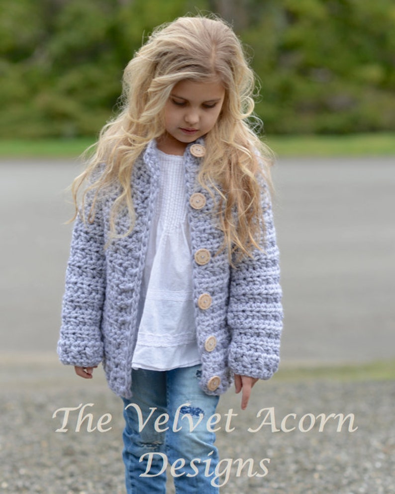 CROCHET PATTERN-The Dusklyn Sweater 2, 3/4, 5/7, 8/10, 11/13, 14/16, S/M, L/XL sizes image 3