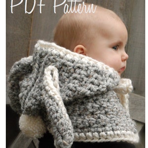 Crochet PATTERN-The Bryor Bunny Hood 6/9 month, 12/18 month,Toddler, Child sizes image 4