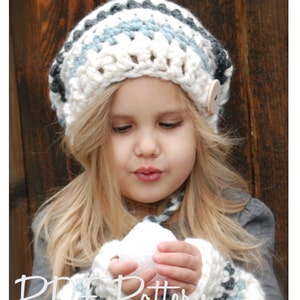 Crochet PATTERN-The Feyona Cap/Mitt Set Toddler, Child and Adult sizes image 4