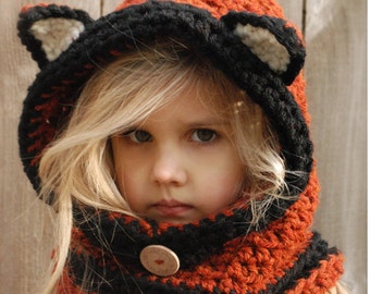 CROCHET PATTERN-Flint Fox Cowl (12/18 months, Toddler, Child, Adult sizes)