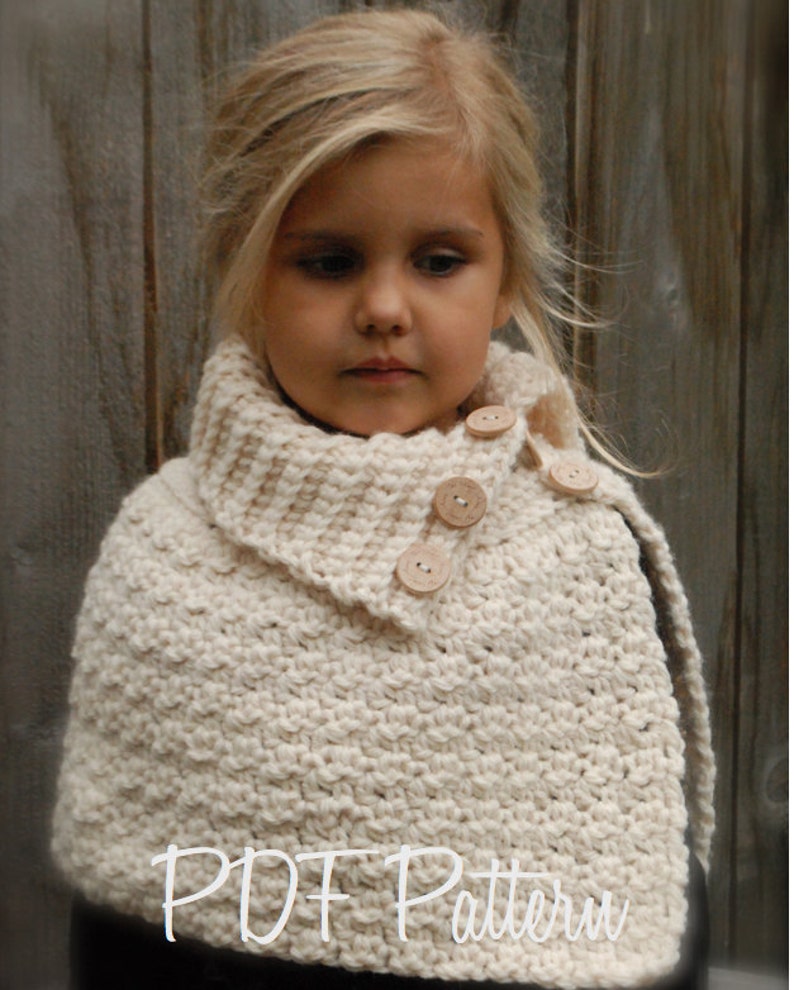 CROCHET PATTERN Finleigh Cape 12/18 months, Toddler, Child, Adult sizes image 4