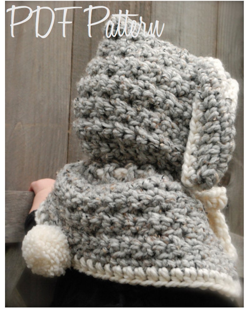 Crochet PATTERN-The Bryor Bunny Hood 6/9 month, 12/18 month,Toddler, Child sizes image 3