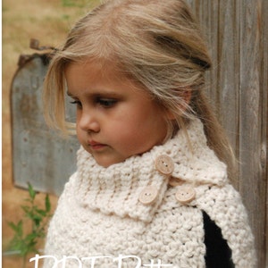 CROCHET PATTERN Finleigh Cape 12/18 months, Toddler, Child, Adult sizes image 3