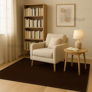 Hand Tufted Rug Solid NK dark Brown Wool Area Rugs For Livingroom Bedroom Kitchen Nursery Entryway Office 5X8 6X9 8X10 9X12 10X14 Custom Rug