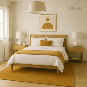 Handgetuft tapijt massief NK goud geel wollen vloerkleed woonkamer slaapkamer keuken kinderkamer hal kantoor 5 x 8 8 x 10 9 x 12 10 x 14 aangepast tapijt