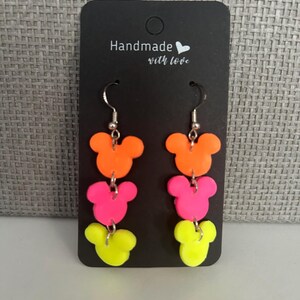 Neon Mickey earrings