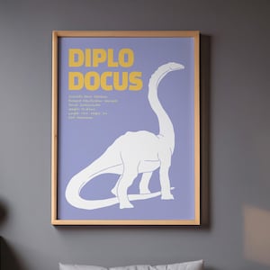 Diplodocus, Dinosaur, Nursery, Instant Download, Digital Print, Printable Wall Art, Minimal Poster, Kids Room Poster, Wall Hangings,