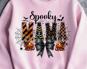 Spooky Mama PNG-bundel | Glam en rock Halloween-moederontwerpen | Boujee Momster-sublimatie | Mom Life