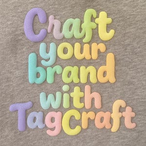 Large Puff Heat Transfers | 8&quot;-12&quot; | Custom Raised Logo Prints | Bulk | 3D Heat Transfers | Precut