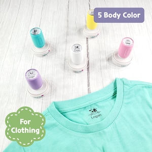 Sello de nombre para ropa, sello para niños, sello autoentintable personalizado para ropa, sello para ropa, sello de tela para niños, escuela, guardería, campamento