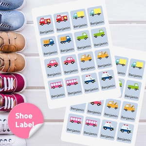 Personalized Waterproof Shoe Labels: Left/Right Foot Stickers, School Daycare