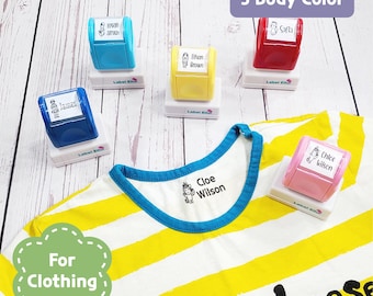 Kleidungs-Namensstempel, Kinderstempel, benutzerdefinierte personalisierter selbstfärbender Kleidungsstempel, Kleidungsstempel, Stoffstempel für das Kinderschule-Kindertagesstätten-Camp