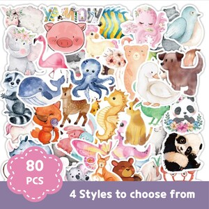 Sticker - 80 pcs Die-Cut Sticker Set Kids Craft Card Making Diary Decorating School Kinder Daycare Scrapbooking Scrapbook Party