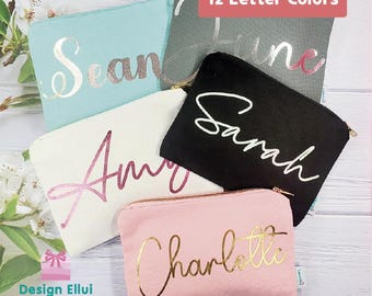 Personalized Canvas Makeup Pouch: Custom Zipper Cosmetic Bag