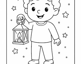 Let Your Light Shine Coloring Page & Illustrated Bible Story: Christian Kids Printable (Digital Download)