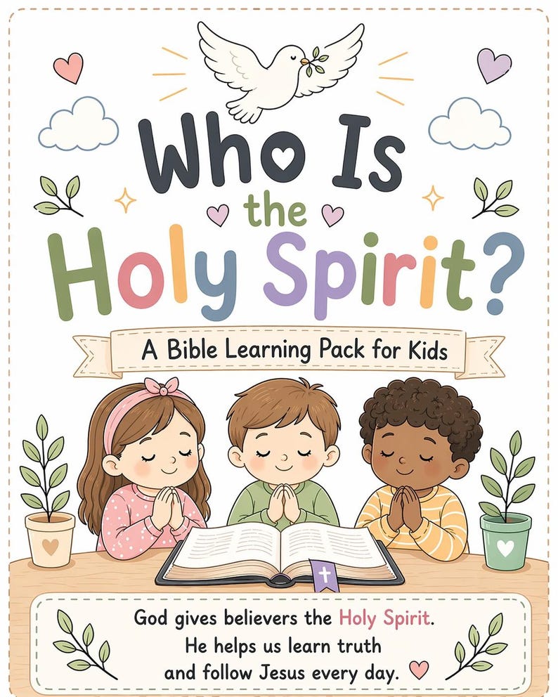 Holy Spirit Bible Activity Pack for Kids, Christian Printable PDF PNG ...