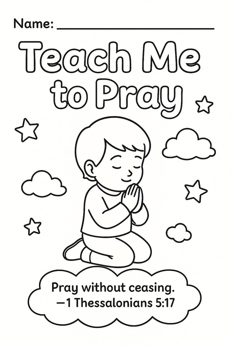 Kids Prayer Printable Pack Coloring Page Prayer Journal Guide PDF 