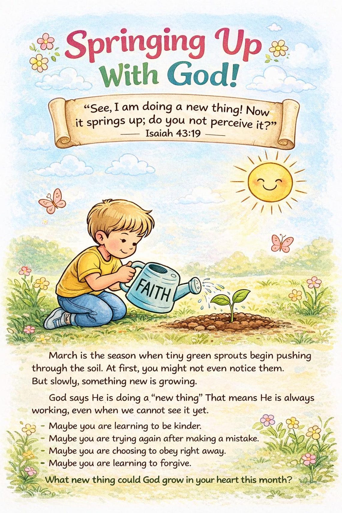 God is Doing a New Thing Bible Lesson for Kids | Spring Christian ...