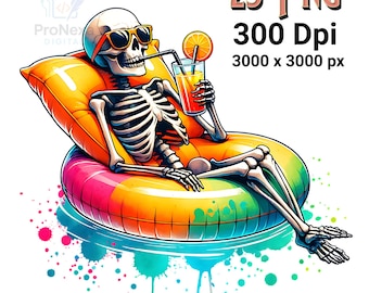 Trendy Skeleton Clipart Bundle: 25 Fun Halloween PNGs (Digital Download, Commercial Use)