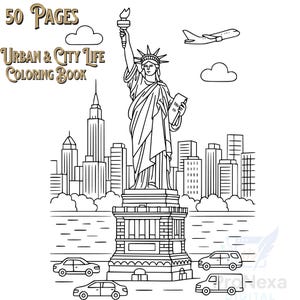 Libro da colorare sulla vita in città: 50 pagine di arte urbana (download digitale PDF)
