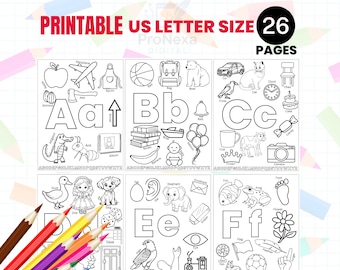 Kleurboek alfabet en cijfers: A-Z, afdrukbare activiteit 1-20 (pdf-download)