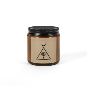 Mystical Scented Soy Candle - Amber Jar, Aromatherapy Candle, Eco-Friendly Home Decor, Gift for Candle Lovers, Spiritual Decor