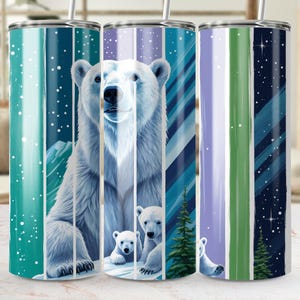 Polar Bear T Shirt Design,Winter Bear Tumbler Wrap,Bear Family PNG,Arctic Scene Sublimation,Animal Shirt Design,Digital Download