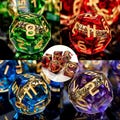 The Lord of the Rings Resin Dice, Dungeons & Dragons DND Dice Set, Cthulhu Mythos COC RPG Dice, Baldur's Gate D6 D20 Dice, Christmas Gifts