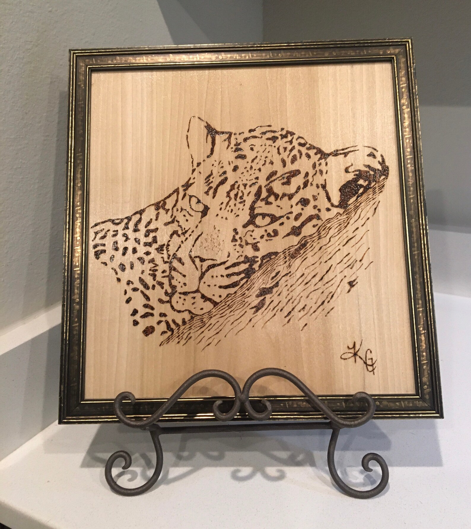 Leopard Wildlife Wood Burned Artwork Nature Artwork Natural Etsy