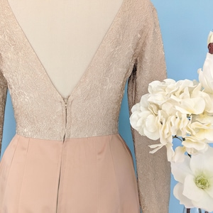 Vintage 60s Elegant Cocktail Wiggle Dress, Classic 1960s Evening Party Dress, Pale Pink Hourglass Dress