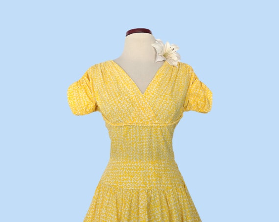 Vintage 1950s Yellow Cotton Sundress, Vintage 50s… - image 4