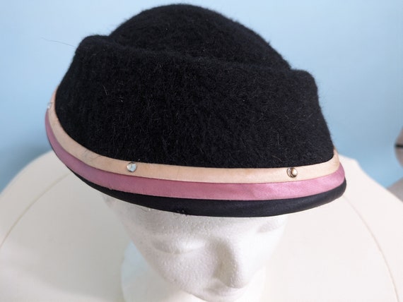 Vintage 1950s Elegant Black Cocktail Hat, Vintage… - image 4