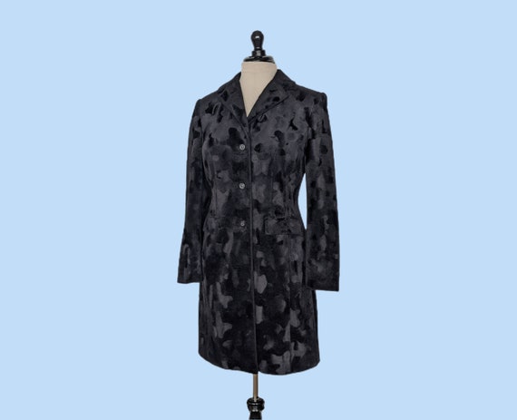 Vintage 90s Black Faux Fur Coat, 1990s Black Jack… - image 1