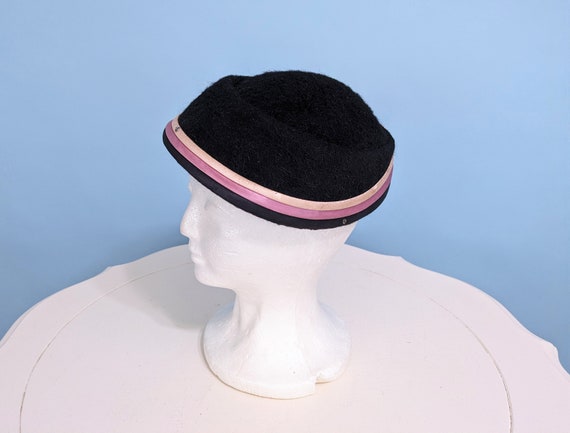 Vintage 1950s Elegant Black Cocktail Hat, Vintage… - image 3