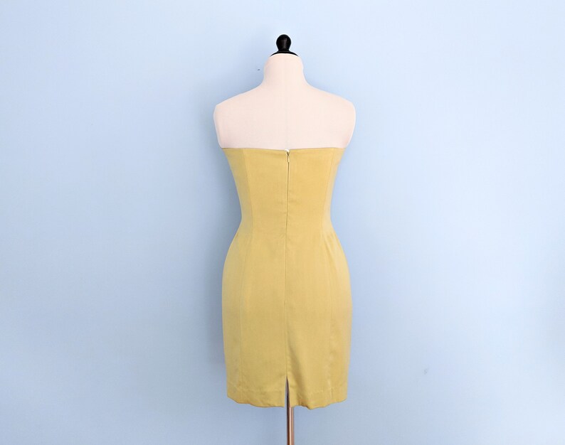 Vintage 80s/90s Escada Strapless Cocktail Dress, Escada Beaded Sheath Evening Gown image 7