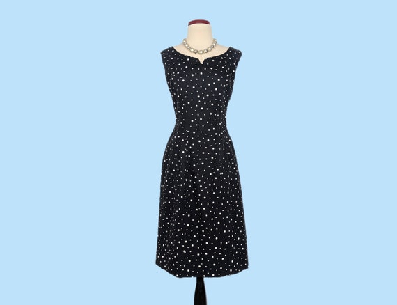 Vintage 1950s Black Polka Dot Day Dress Set, Vint… - image 4