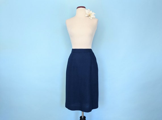 Vintage 1940s Navy Skirt Suit, 40s Linen Pencil S… - image 3