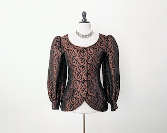Vintage 80s Narakas Couture Tailored Statement Jacket, 1980s Balloon Sleeved Fitted Blazer