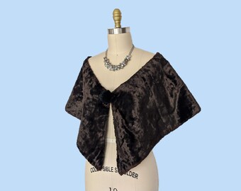 Vintage 1950s Brown Fur Stole, 50s Evening Caplet Shrug Wrap
