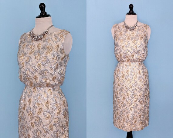 metallic gold cocktail dress