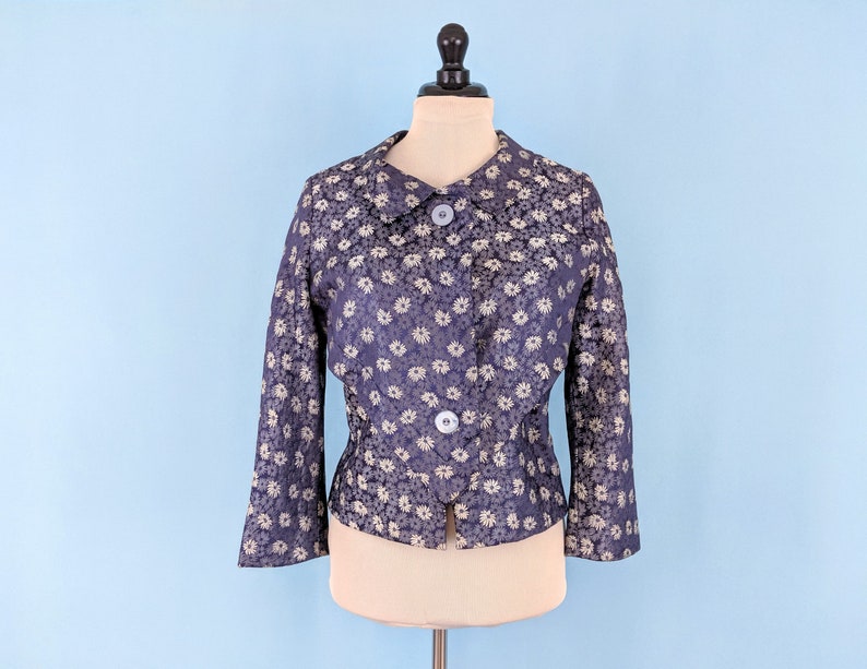Vintage 60s Two Piece Skirt Suit Vintage 1960s Floral Brocade Women/'s Suit