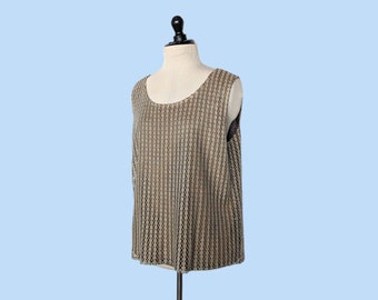 Vintage 90s Metallic Gold  Sequin Tank Top, 1990s Medium/Large Sleeveless Blouse