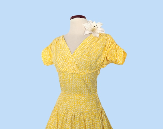 Vintage 1950s Yellow Cotton Sundress, Vintage 50s… - image 7
