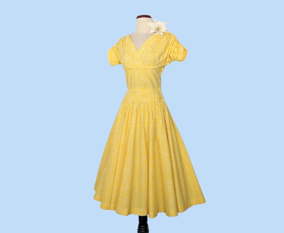 Vintage 1950s Yellow Cotton Sundress, Vintage 50s… - image 2