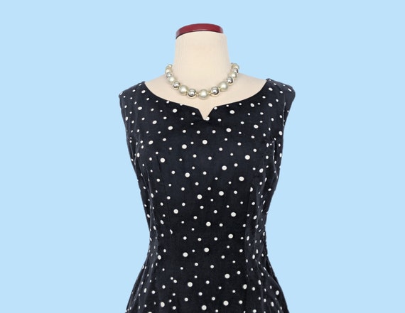 Vintage 1950s Black Polka Dot Day Dress Set, Vint… - image 3