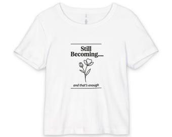 Camiseta floral Still Becoming / Camiseta de canalé orgánico para bebé