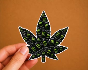 Monster Stoner Sticker | Funny Energy Drink Decal