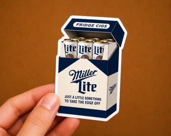Cigarette Miller Lite pour réfrigérateur | Sticker pour ordinateur portable drôle de bière | Cadeau pour les amateurs de bière