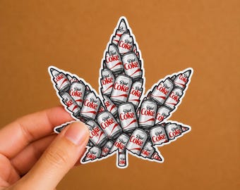 Diet Coke Leaf Sticker | Funny Fridge Cigs Decal | Stoner Sticker